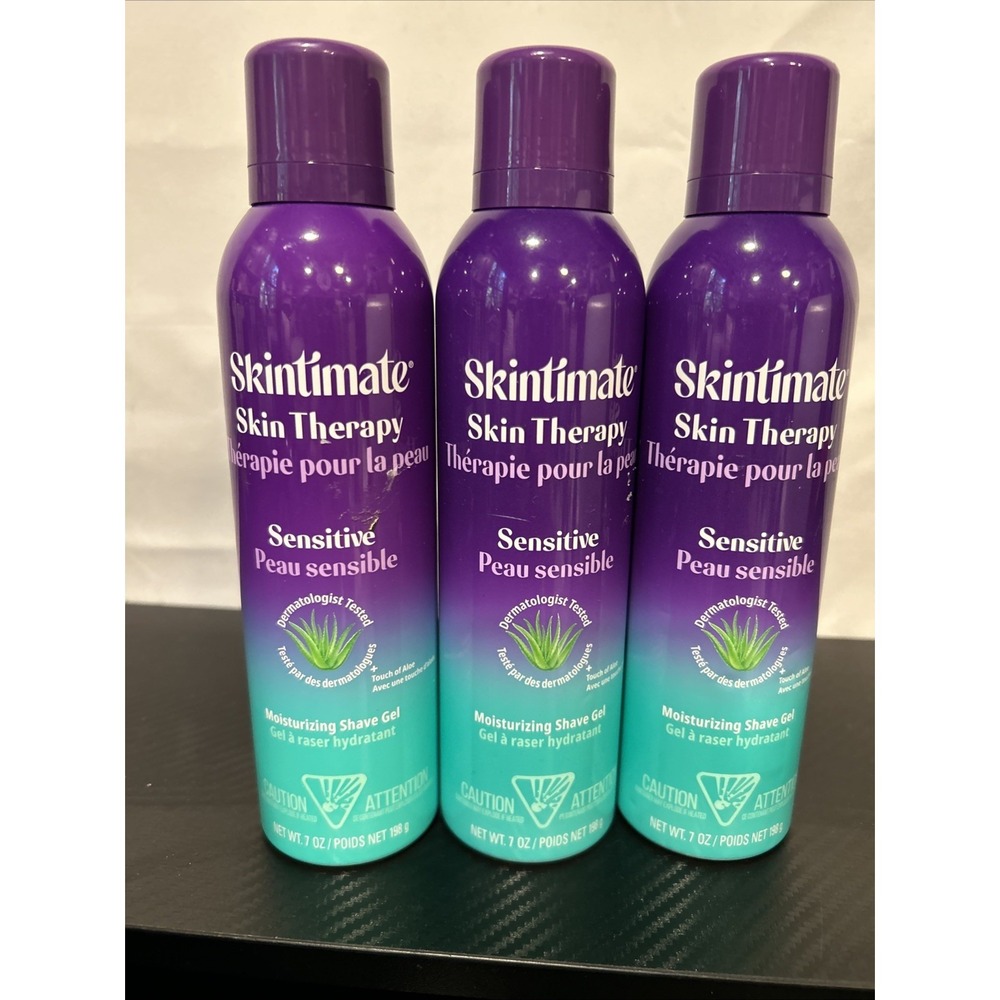 Skintimate Shave Gel Sensitive Skin Therapy Moisturizing Vitamin E 7oz -Lot of 3